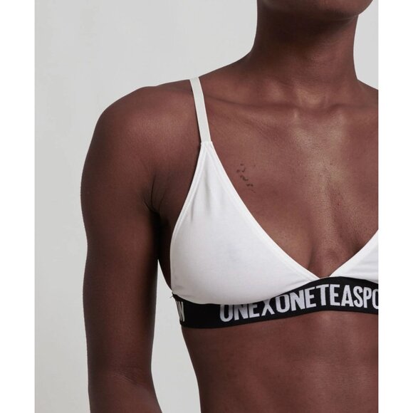 One Teaspoon ONE X Classic White Logo Triangle Bralette Size XXS C/D New with Ta - Picture 3 of 5